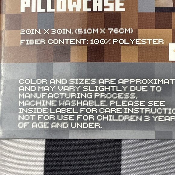 Minecraft Kids’ Reversible Standard Pillowcase 20”x30”- 1 Pack - Picture 3 of 5